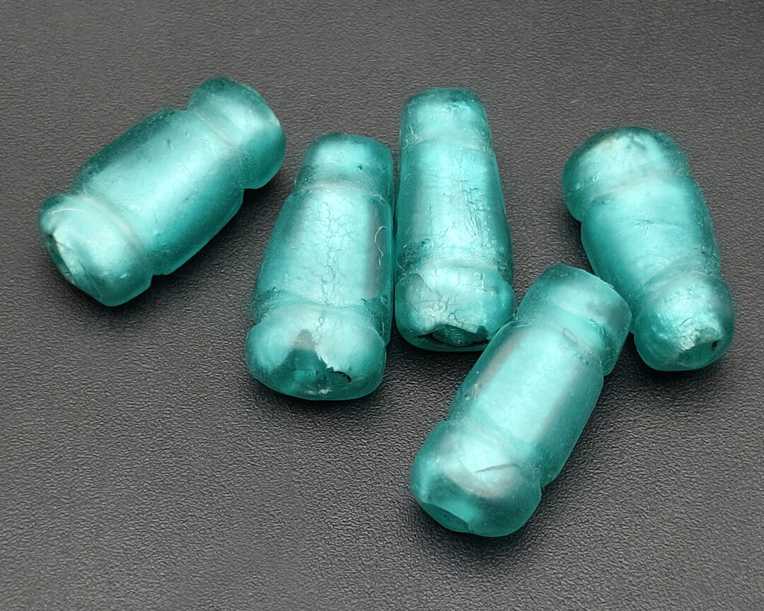 希少な古代スタイルの高級アクアブルーフォイルローマガラスチューブ