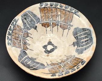 6" Ancient Ottoman Empire Art Building Mosque Islamic Ceramic Pottery Clay Bowl #CP637c