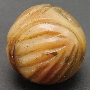 Antike Melon Natürliche ACHAT tief geschnitzte Perle Afghanistan #CP1092c