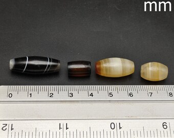 ロット 4 希少アンティーク チベット 半透明 ジェリー ブラック