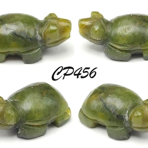 Collectible Mayan Culture Burma Jade Carved Turtle Healing Stone Bead #CP456c