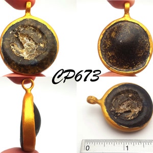 Wonderful Ancient Rare Roman Glass Gold Cap Pendant #CP673c