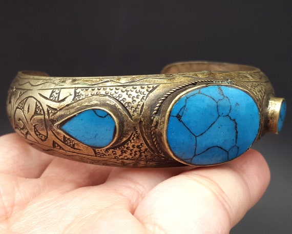 Stunning Turkoman Bracelet Cuff With Intaglio Flo… - image 5