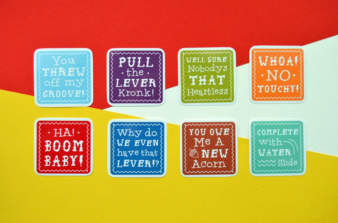 Emperors Nieuwe Groove Stickers Quote Blokken 8 Pack Etsy