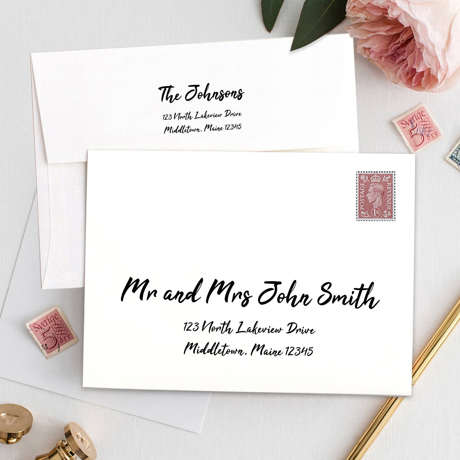 Snowman Envelope A7 Address Printable Template Bamboohon
