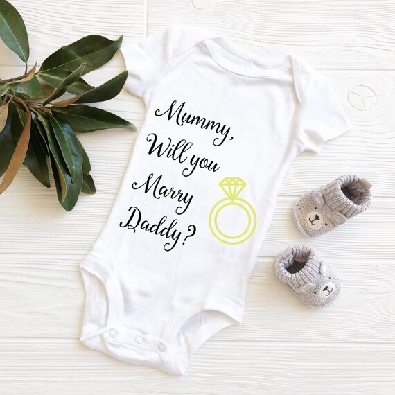 Épouser mon papa brodé Baby Gilet Cadeau Maman Proposition Mariage