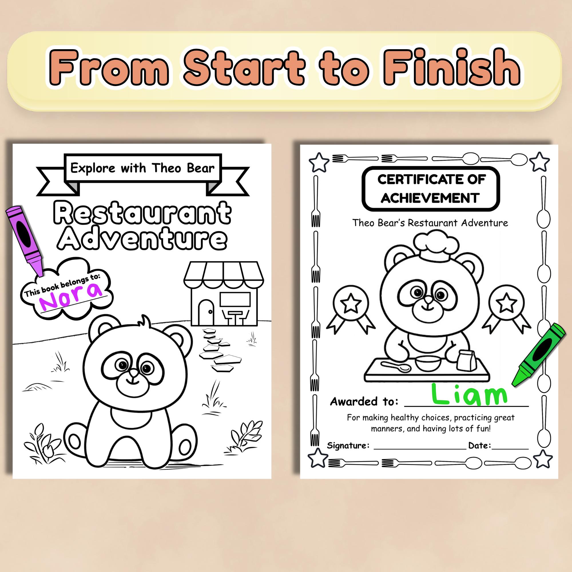 Restaurant Activity Pages Kids Restaurant Activity Pack Printable – Toddler Travel Games ...