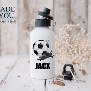 Football Water Bottle, Personalised Drink Flask, Personalised Football Drinks Bottle