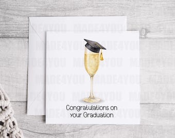 Personalised Congratulations on Graduation Greeting Card, Linen Card
