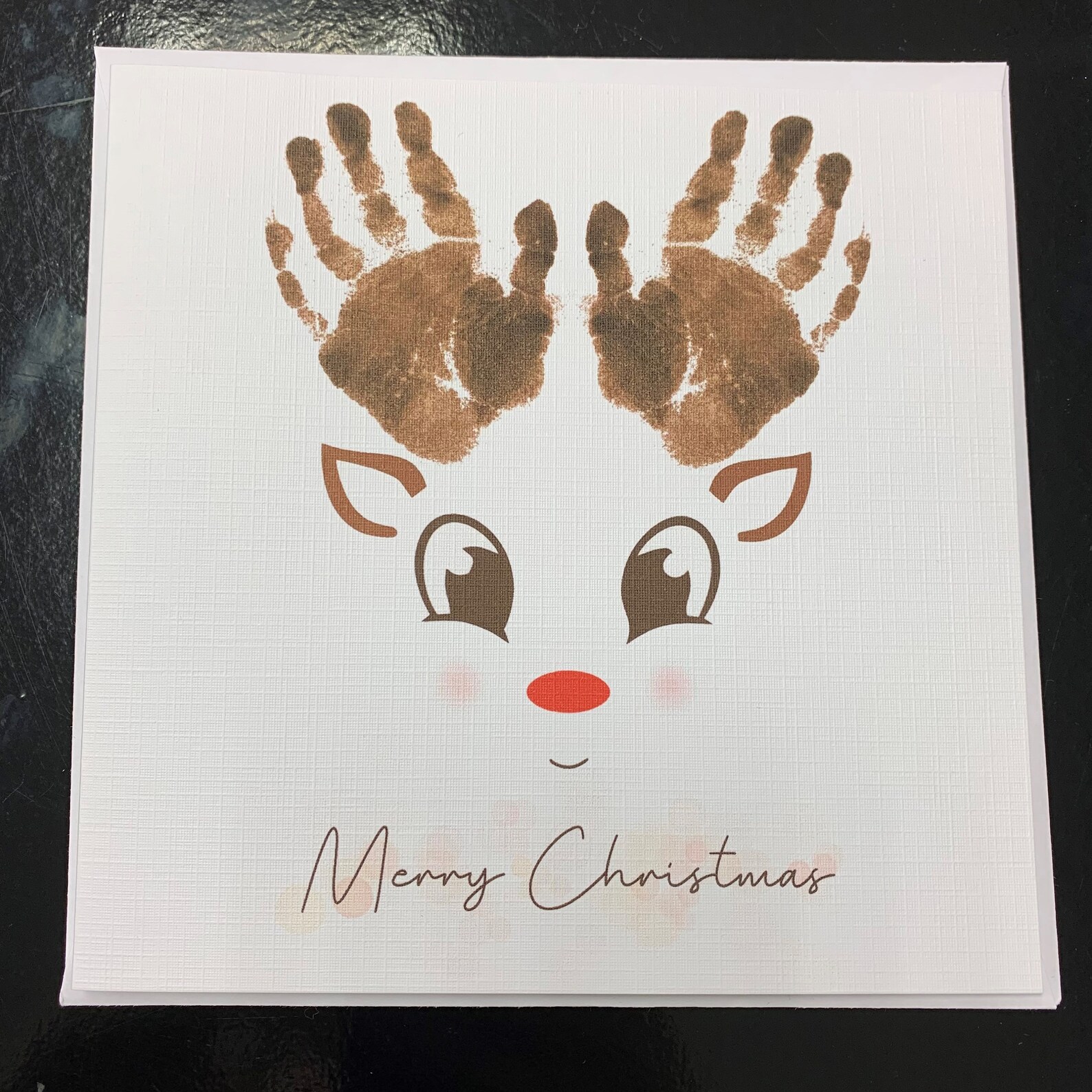 Baby blank handprint christmas card personalised first etsy uk