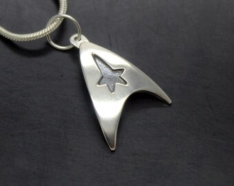 Star Trek Starfleet Delta Badge 925 Silver Pendant
