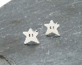 Earrings 8bits Silver Stars 925