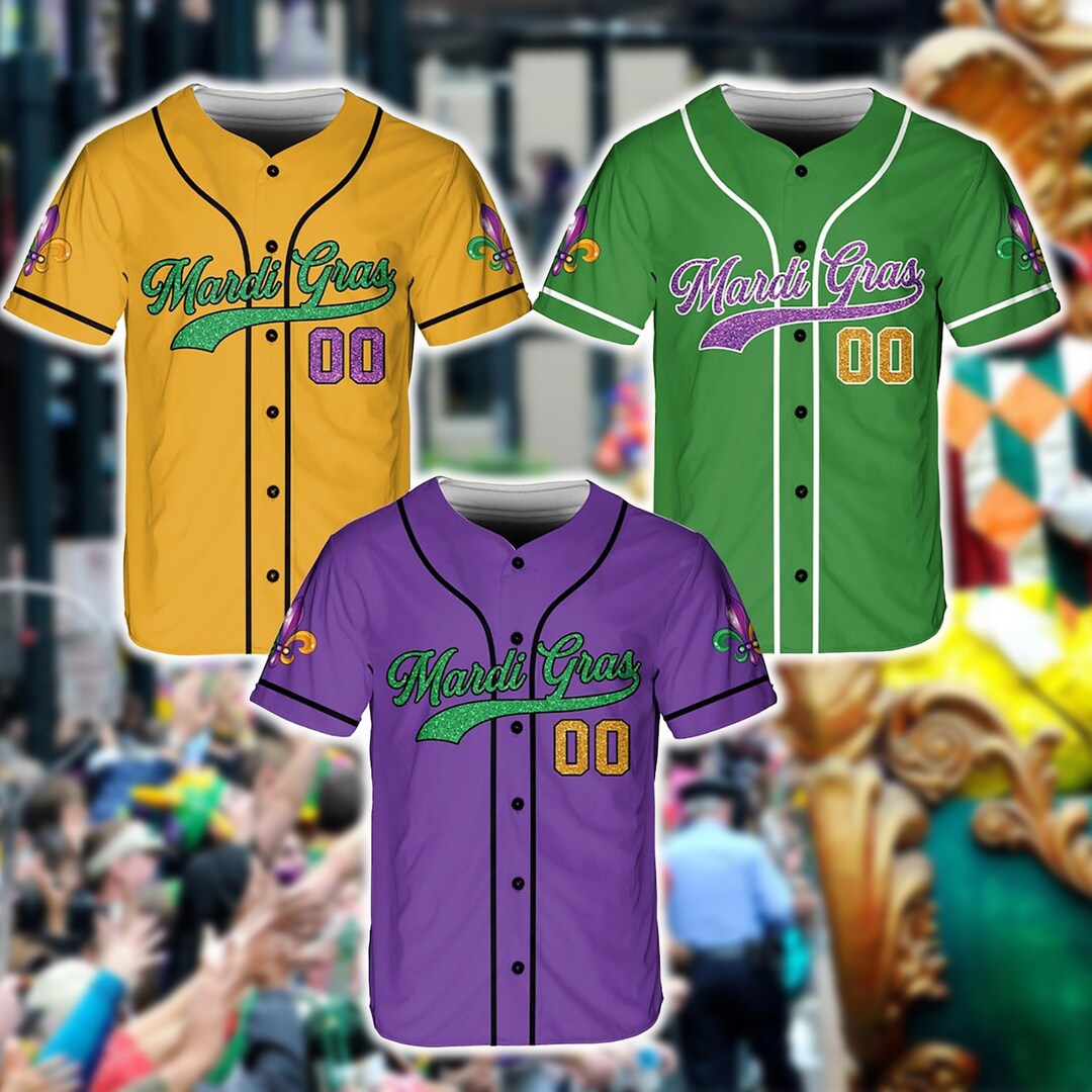 custom mardi gras baseball jersey