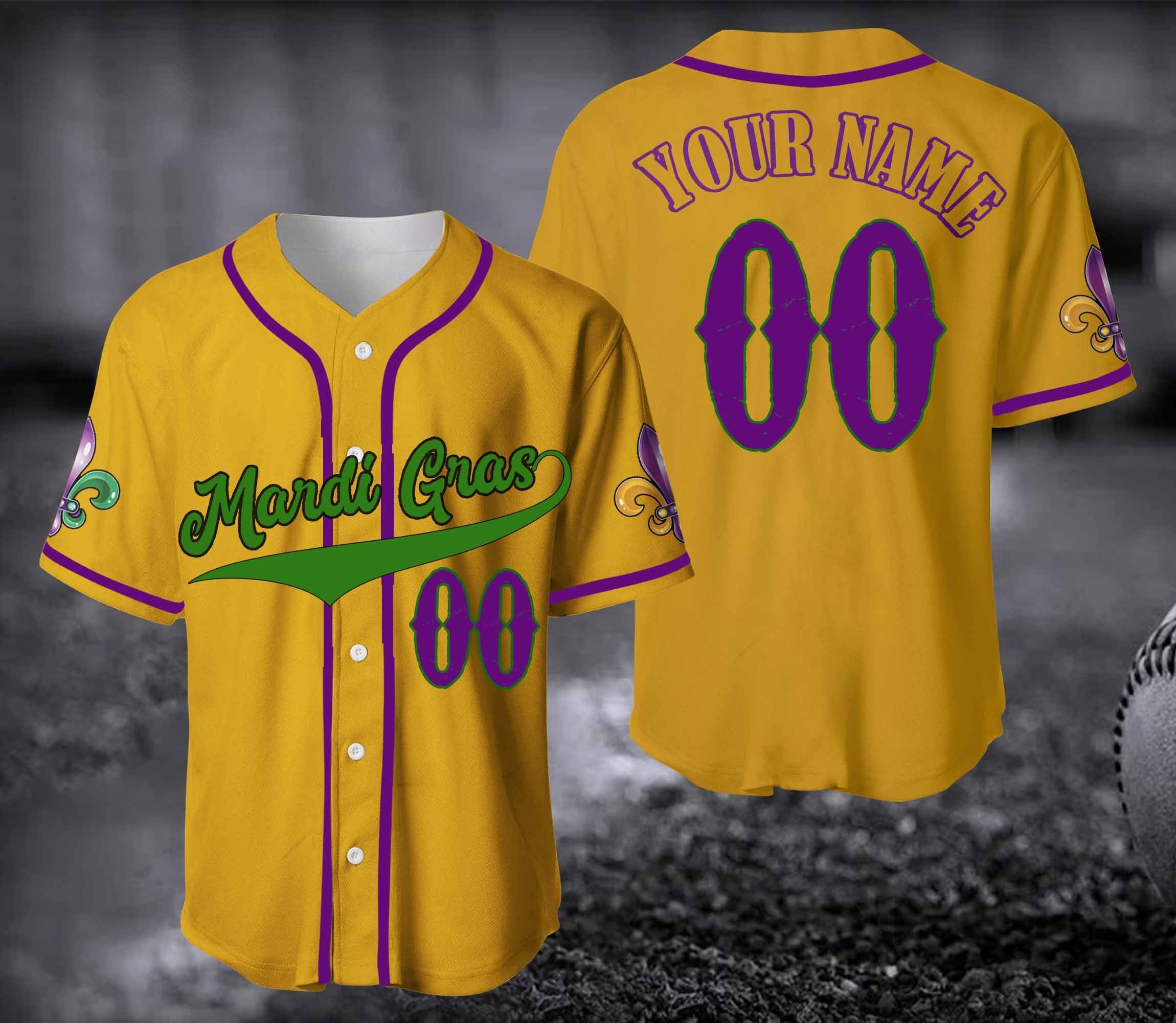 mardi gras baseball shirts