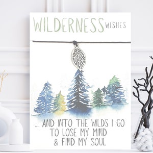 Wilderness Wishes Charm Bracelet Inspiration Card | Charm Bracelet | Forests | Camping | Outdoor Gifts | Hiking | Nature Gifts | Adjustable