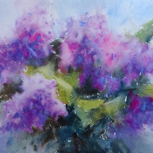 Aquarelle originale, Art original, Aquarelle originale, Aquarelle de fleurs, Aquarelle lilas, Oeuvre d&#39;art réaliste, Boutique ukrainienne