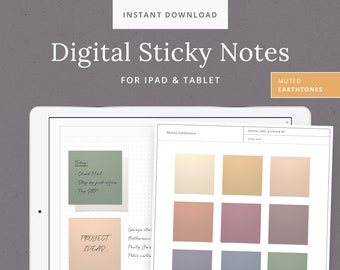 Autocollants numériques Muets De Notes Autocollants Sticky Tone - GoodNotes Notability Digi Planner - iPad Tablet Sticky Notes - Téléchargement instantané