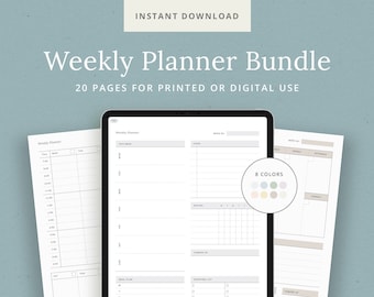 Weekly Planner Pages: Portrait Orientation (PDF Templates)