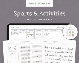 Sports & Activities Digital Stickers – Planner Sticker Set (GoodNotes)