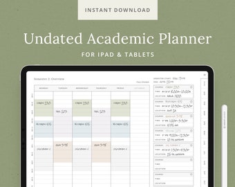 Undated Digital Planner for Students - Academic Agenda Template for GoodNotes -  Assignment Tracker, Project & Essay Planner for iPad