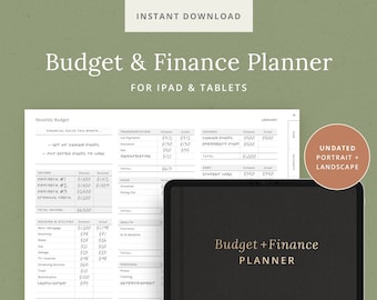 Planificador de presupuesto y finanzas - Plantilla de planificador digital - Pago de facturas, seguimiento de gastos, fondos de emergencia, ahorros - Pegatinas de presupuesto - iPad DashPlanner