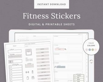 Fitness Digital Planner Stickers – Gym & Workout Trackers (GoodNotes)
