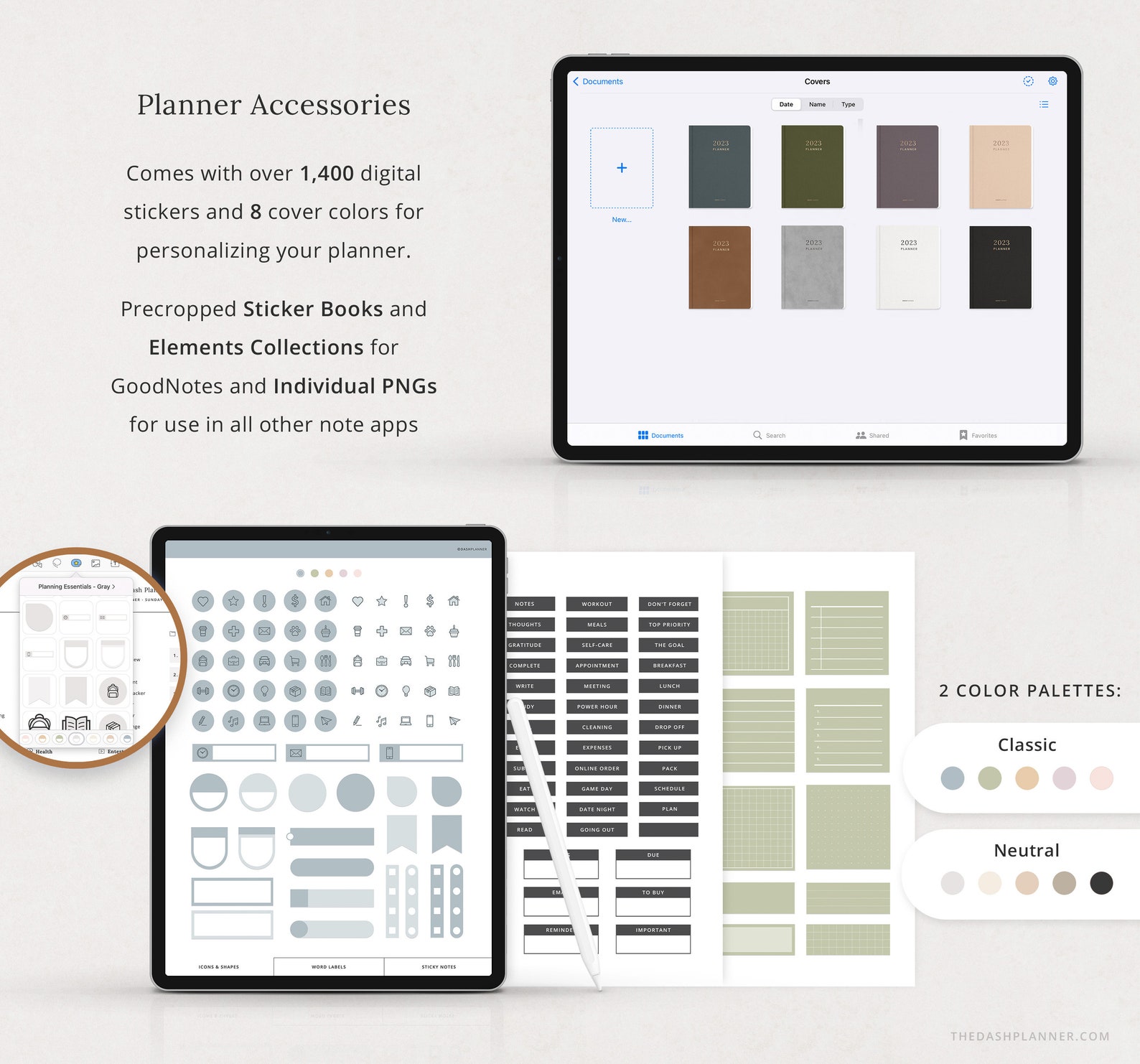 2023 Digital Planner Dash Planner Monthly Weekly & Daily Etsy