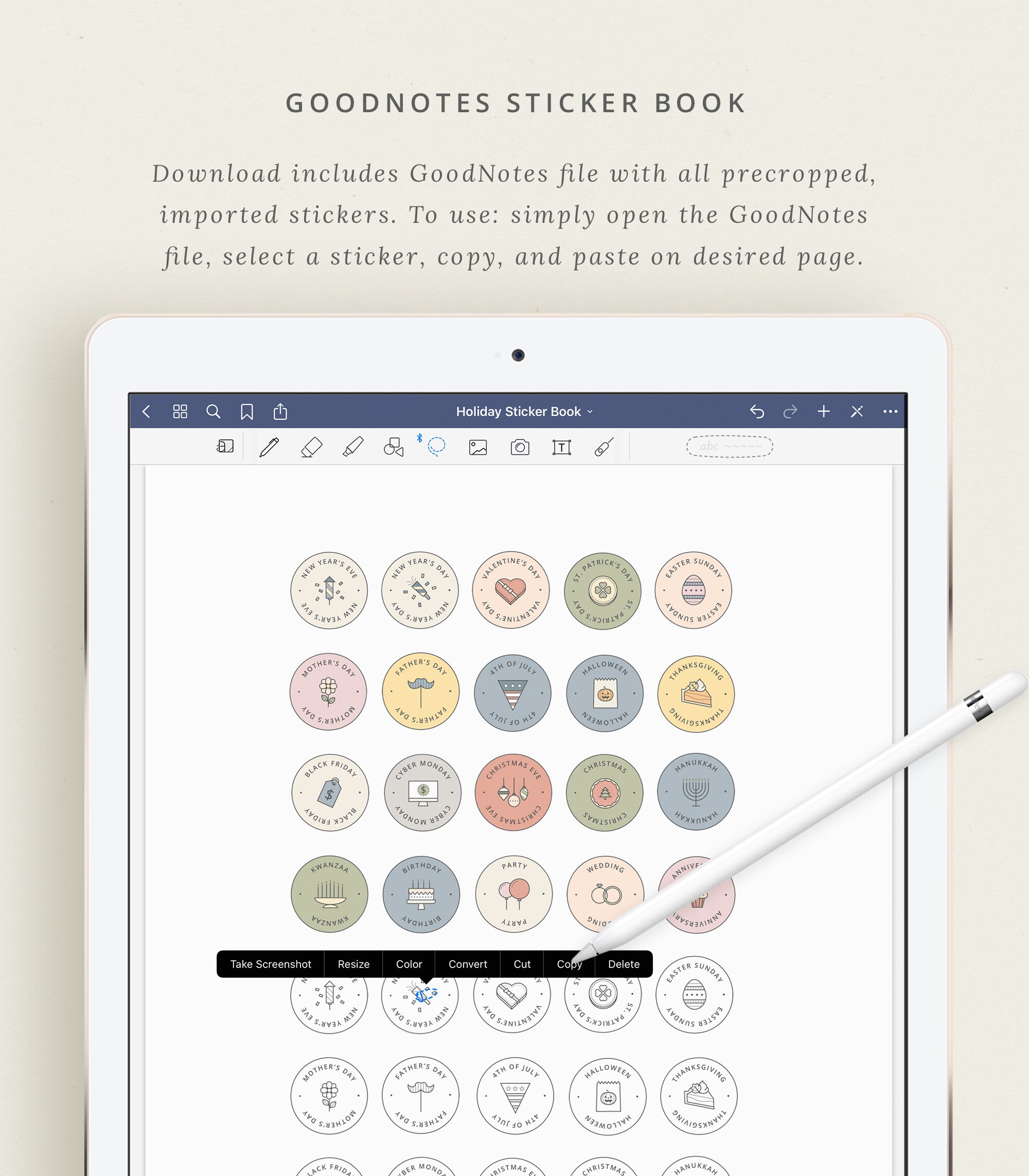 Holiday Digital Planner Stickers – Goodnotes, iPad (instant Download ...