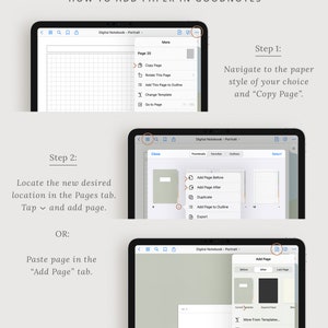 Digital Notebook Template - 5 Tabs in Pastel - Customizable Goodnotes ...