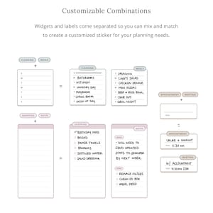 Pu&ograve; includere: Un set di adesivi personalizzabili per planner con diverse categorie come pulizia, pasti, shopping e note. Gli adesivi sono progettati con un'estetica minimalista e presentano una combinazione di colori rosa chiaro e grigio. Gli adesivi sono separati in diverse sezioni con etichette per ogni categoria. Gli adesivi sono progettati per essere utilizzati in un planner o diario per aiutare a organizzare compiti e appuntamenti.