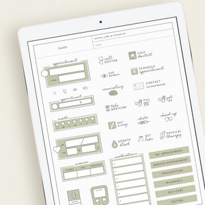 Health Digital Stickers for Goodnotes – Medical Planner Stickers ...