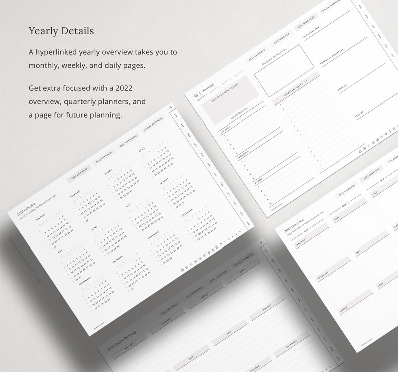 2022 Digital Planner Set Dash Planner for Goodnotes Dated Etsy