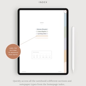 Digital Notebook Template - 5 Tabs in Pastel - Customizable Goodnotes ...