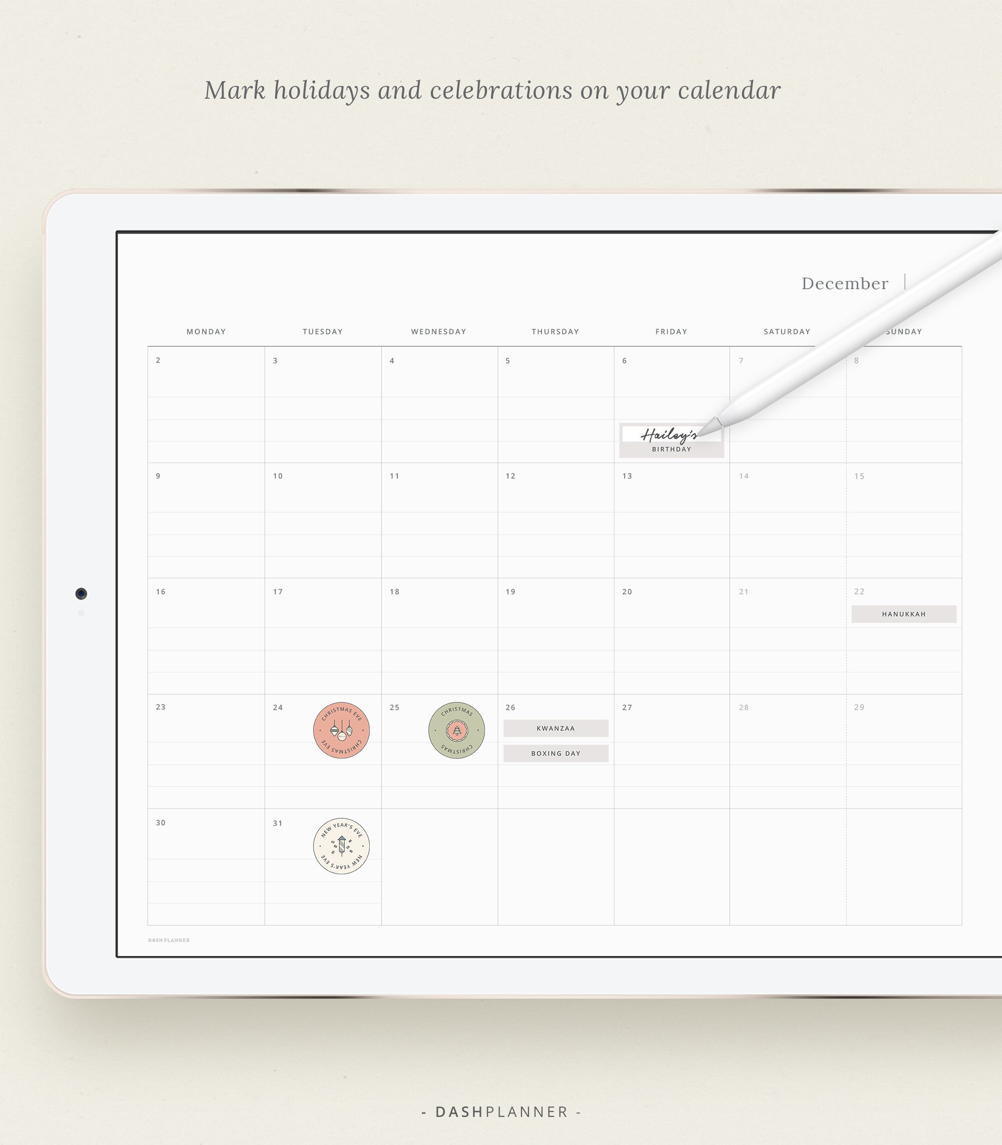 Holiday Digital Planner Stickers – Goodnotes, iPad (instant Download ...