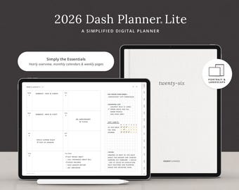 2026 Dash Planner Lite | Simple and Minimal Digital Planner for iPad