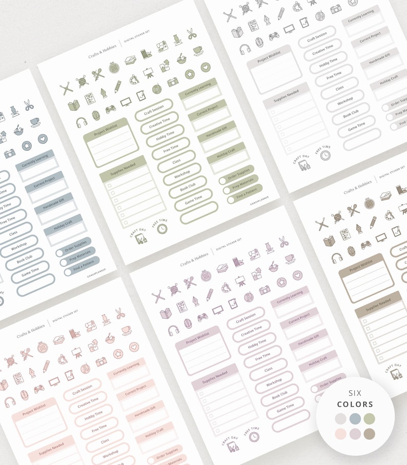 Crafts & Hobbies Digital Planner Stickers | Creative Time Labels ...