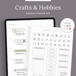 Crafts & Hobbies Digital Planner Stickers | Creative Time Labels (Digital Download)