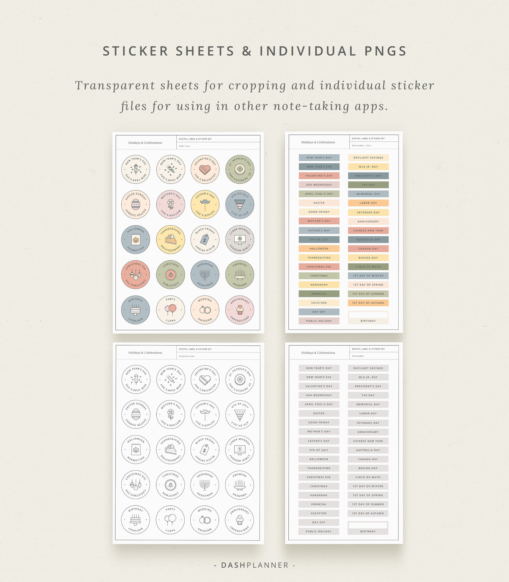 Holiday Digital Planner Stickers – Goodnotes, iPad (instant Download ...