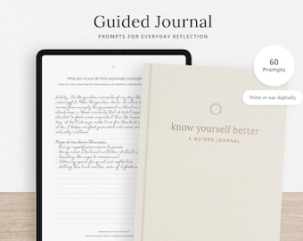 Know Yourself Better | Guided Self-Reflection Journal | Digital & Printable PDF