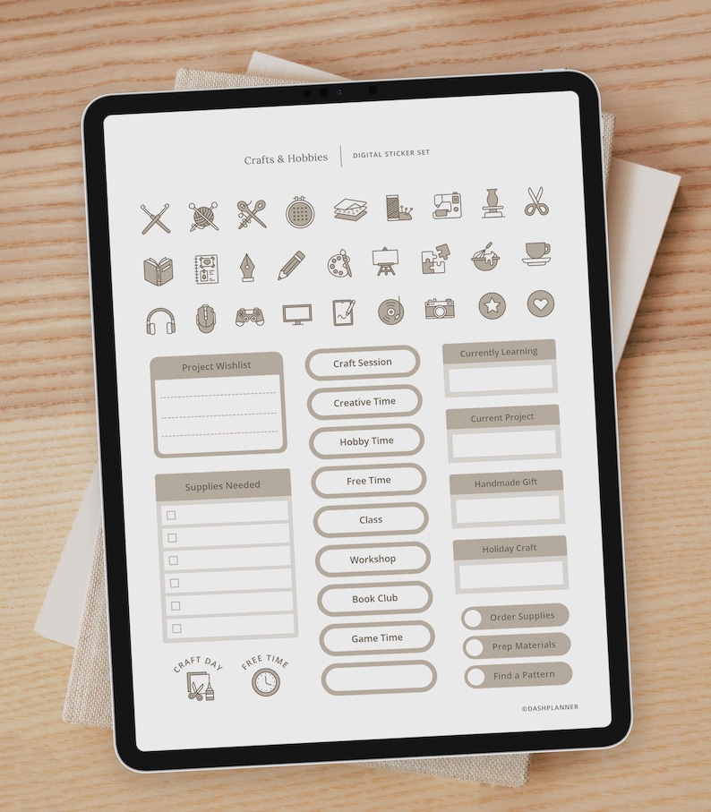 Crafts & Hobbies Digital Planner Stickers | Creative Time Labels ...