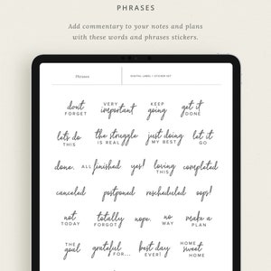 Essential Words & Phrases Digital Stickers Sticker Book for Goodnotes ...