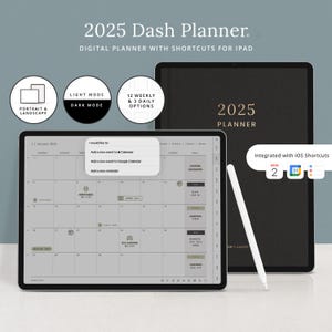 2025 Digital Planner with links to Apple Calendar, Google Calendar, and Reminders - Goodnotes & Notability for iPad - Dash Planner