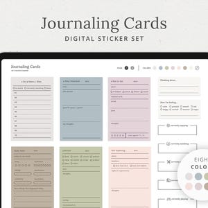 Cartes de journalisation numériques pour agendas - Autocollants pour garder la mémoire pour GoodNotes, Notability, iPad Digital Planning - Livres, films, journal alimentaire