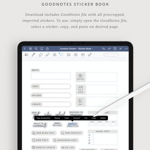 Content Creator Digital Stickers for Social Media Planning - Goodnotes ...