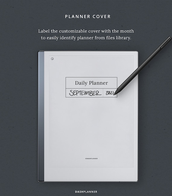 Daily Planner Remarkable Template Digital Planner for Remarkable 1 2 &  E-ink Tablets Dark Mode With Daily Meeting Notes Dash Planner 