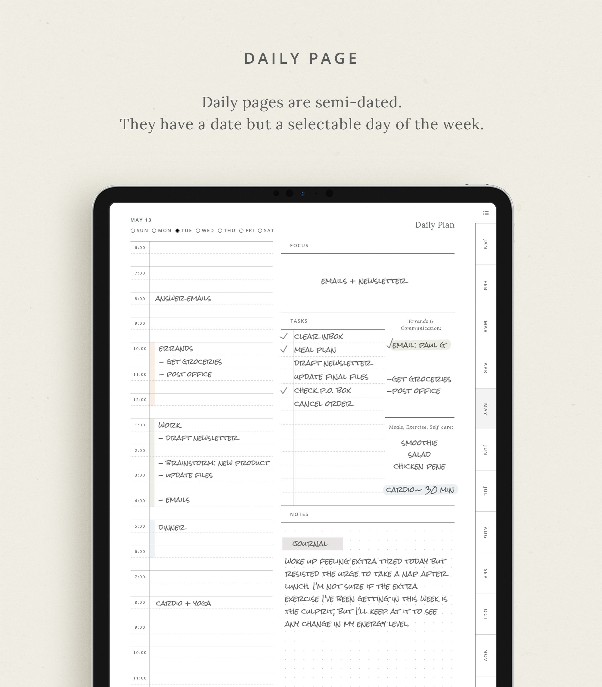 Undated Digital Planner Bundle: Portrait iPad Template (digital ...