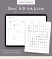 Food & Drink Digital Stickers for GoodNotes - Sticker Book Template - Fruits, Vegetables, Coffee, Tea, Kitchen Tools, Meals - Dash Planner