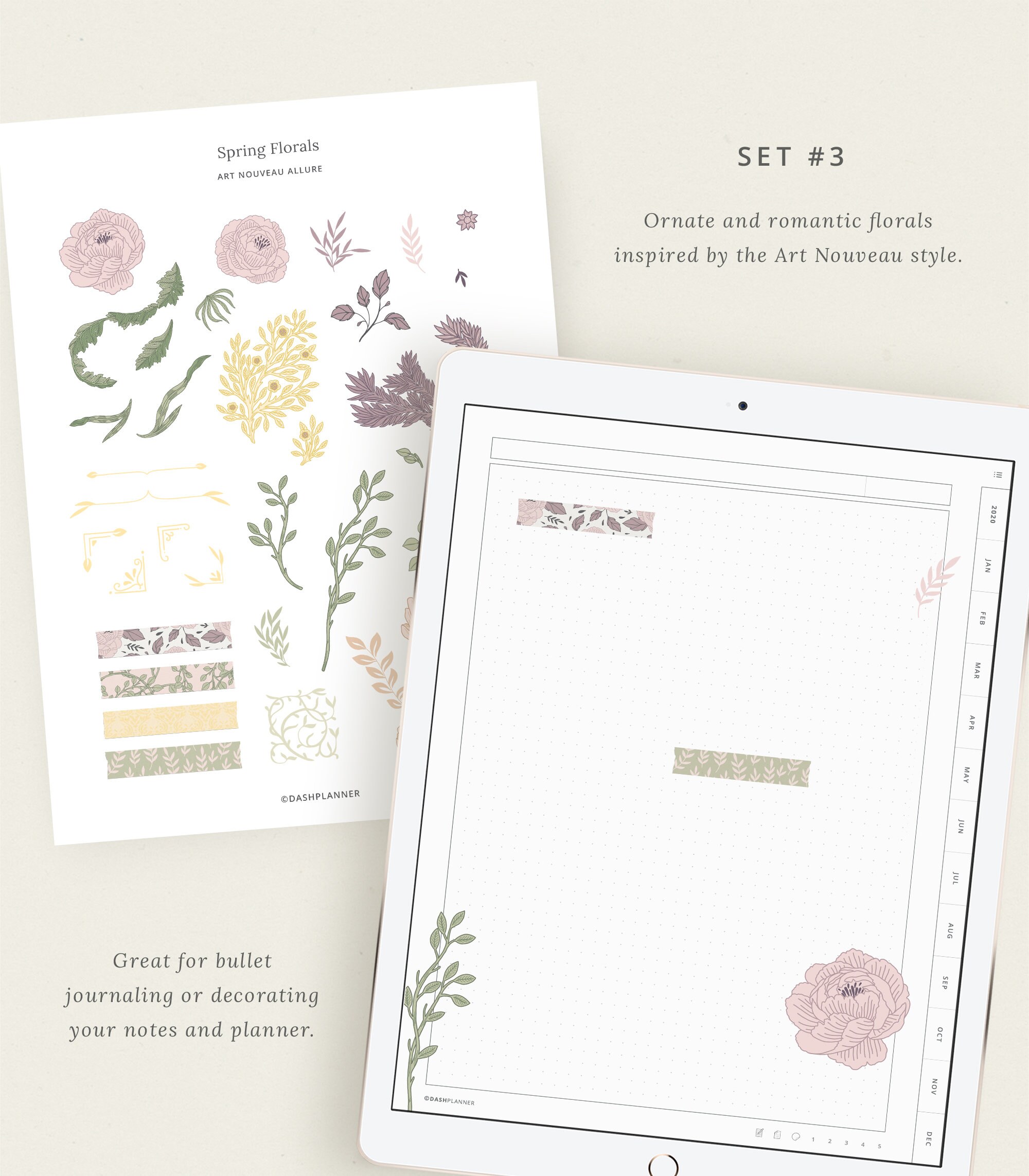 Spring Floral Digital Stickers – Boho Planner Art (goodnotes) - Etsy