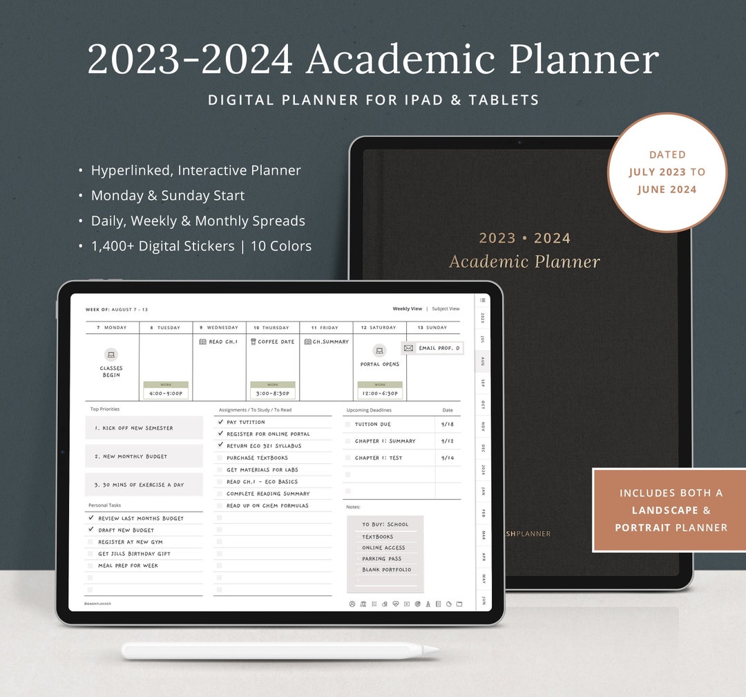 20232024 Digital Student Planner Dated Academic Goodnotes Template