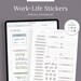 Work-Life Digital Stickers - Minimalist Job GoodNotes Sticker Book - Video Call Trackers for iPad Planner - Printable Stickers - Dashplanner 